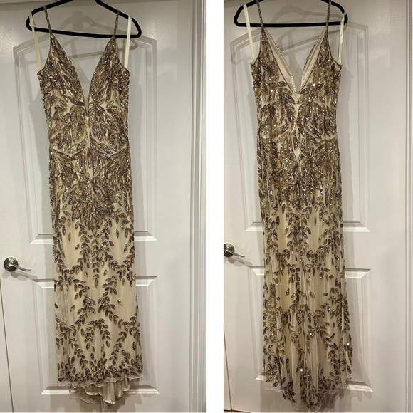 MAC DUGGAL | EMBELLISHED LEAF EVENING GOWN #5107 - Picture 4 of 14